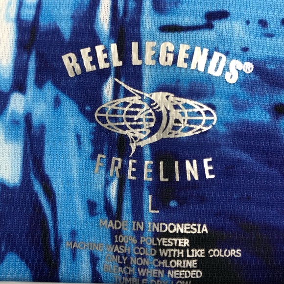 ☀️Reel Legends Blue Patterned Freeline Long Sleeve - Picture 2 of 2